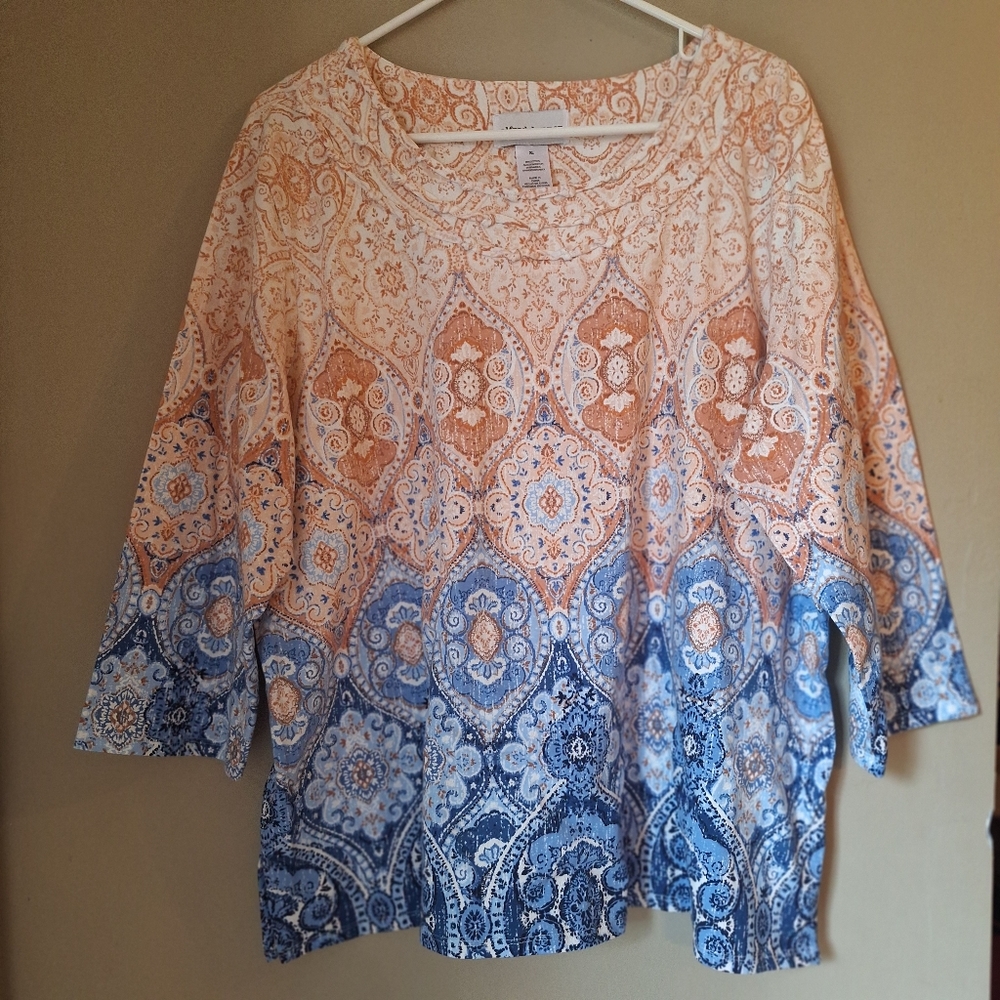 NICE! Alfred Dunner Women's Multicolor Paisley Blouse XL